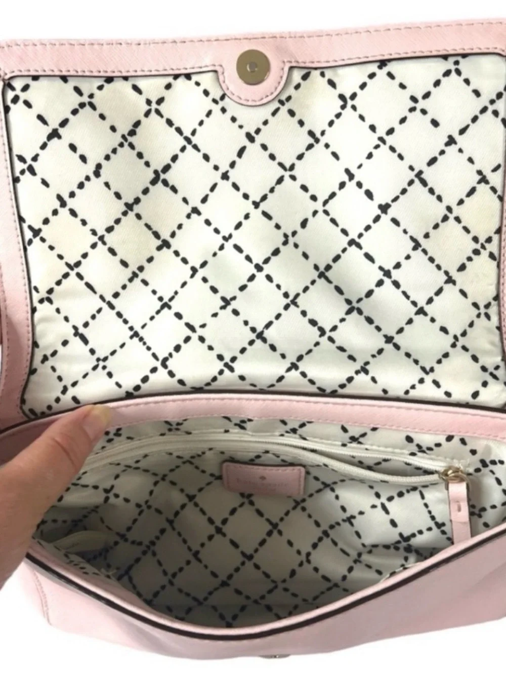 Kate Spade Blush Pink Chain Shoulder Bag Gold Hardware Balletcore Soft Luxury